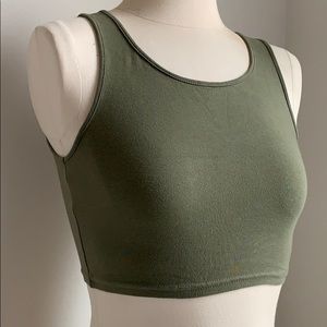 Olive Green Crop Top - Small